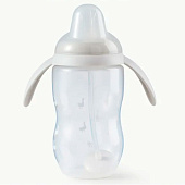 Поильник с трубочкой и ручками Happy Baby 14016 light gray 1